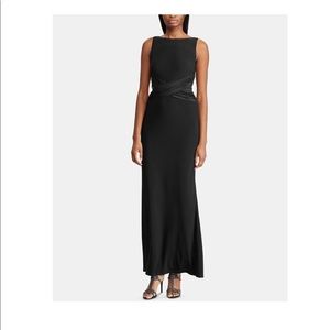 NWT Ralph Lauren long boat neck evening dress